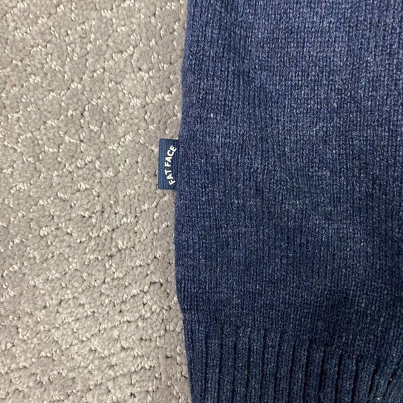 Fat Face Crewneck Sweater Jumper Men's XL Blue Striped Crew Neck Cotton Wool - Picture 4 of 11